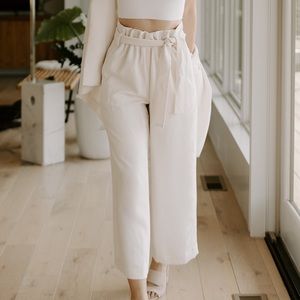 Aritzia Wilfred New Paperbag High Waist Wide Leg Pant
